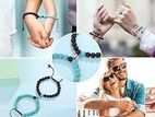 Black & Blue With Magnetic Couple Bracelet