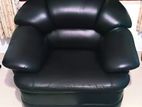 Black Leather 3+2+1 Sofa Set