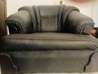 Black Leather Sofa Set