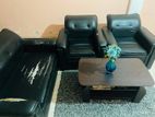 Black Leatherette Sofa Set – 3+1+1 Seater