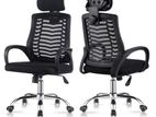Black Office Chair with Headrest - 5003