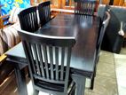 Black Paint Dining Table with 6 Chairs - Elms2461