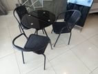 Black Round Table With 3 Chair Set