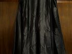 Black Satin Flared Skirt