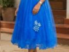 Blue color wedding and party frock for teen girl.