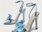 Blue Lily Flower High Heels