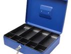 Blue* Metal 12 Inch Cash Box With Tray