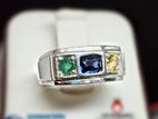 Blue Sapphire Emerald Gem Ring
