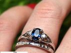 Blue Sapphire Gem Silver Ladies Ring