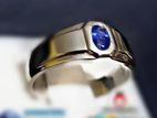 Blue Sapphire Gem Silver Ring