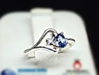 Blue Sapphire Gem Stone Silver Ladies Ring D78
