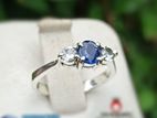 Blue Sapphire Gem Stone Silver Ladies Rings