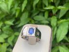 Blue sapphire Gents Silver Ring