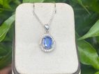 Blue Sapphire Pendant with Chain