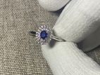 Blue Sapphire Silver Ring Ladies
