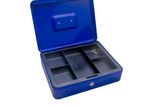 ( Blue ) Small Cash Box 6 Inch with Key