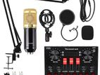 BM800+V8S Sound Card Set Audio Condenser Mic Studio Singing Microphone