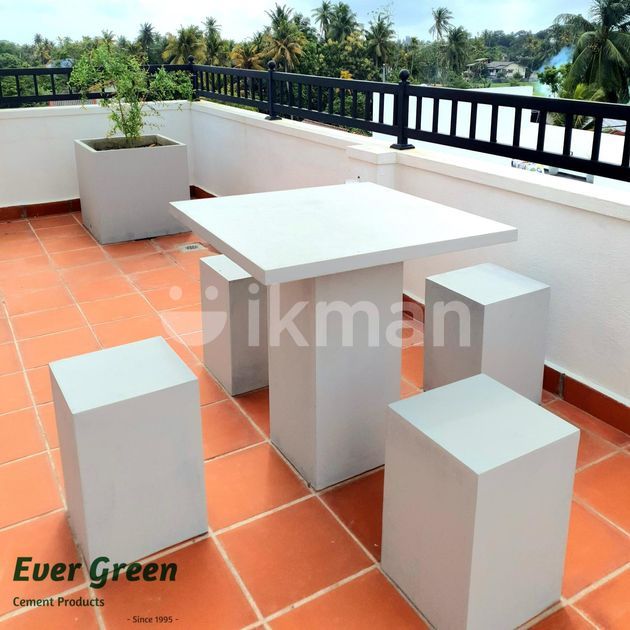 Box Garden Table Set ( Concrete ) Colombo 1 ikman