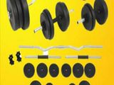 Brand New 30Kg Two Dumbbell 5ft Barbell Weight Plate Set