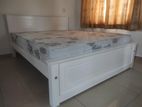 Brand New 72x60 Box Bed තේක්ක White & Arpico Spring Mettress