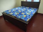 ( Brand New ) 72x60 Teak Box Bed With Double Layer Mettress