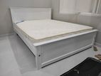Brand New 72x60 Teak White Colour Box Bed With Arpico Spring Mettress