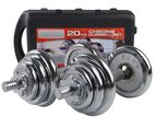 Brand New Chrome Adjustable Dumbbell Set With Box-A30