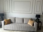 Beige velvet couch