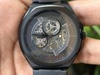 Brand New Fossil Evanston Automatic Black Stainless Steel Watch