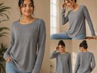 Brand new ladies grey ribbed top