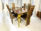 Brand New Luxury Granite Dining Table with 6 Chairs