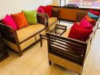 brand new pillows sofa set 3.2.1 with glass coffee table