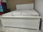 Brand New Teak 72x60 White Colour Bed With Arpico Spring Mettress