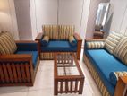 BRAND NEW! Teak Sofa Set – Premium Blue Cushions