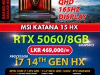 Brandnew MSI KATANA 15 Core i7-14th Gen RTX 5060/8GB VGA Gaming Laptop