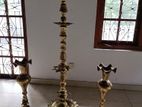 Brass Lamp with Vases