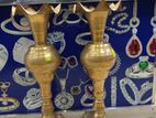 Brass two flower vass