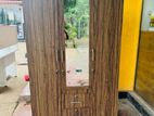 Brown 3 Door Melamine Wardrobes with Mirror .