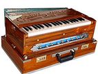 Brown Wooden Portable Harmonium Standard 3.5 Octave Double 2 Reed Set