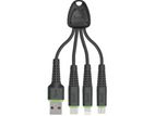 Budi 3 in 1 Charge Cable M8J150K 15cm