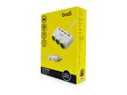 Budi Car Charger 4 USB with 3 cigarette lighter M8J650 New White
