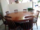 Burma Antique Teak Dining Table with 8 chairs