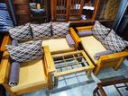 Burutha heavy legs box sofa set with glass stool - bhbs2666