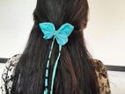 Butterfly hair bow with flower clip