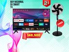 BUY NASHINAL 55" UHD 4K TELEVISION GET FREE STAND FAN