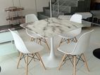 Cafe Table B38 With ABC 4 Chair Set WH