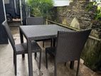 Cane Chairs with Table