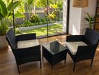 Cane design chairs and table