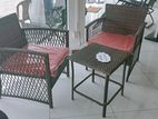 Cane Set Table With 2 Chairs