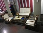 Cane Sofa Set with Coffee Table